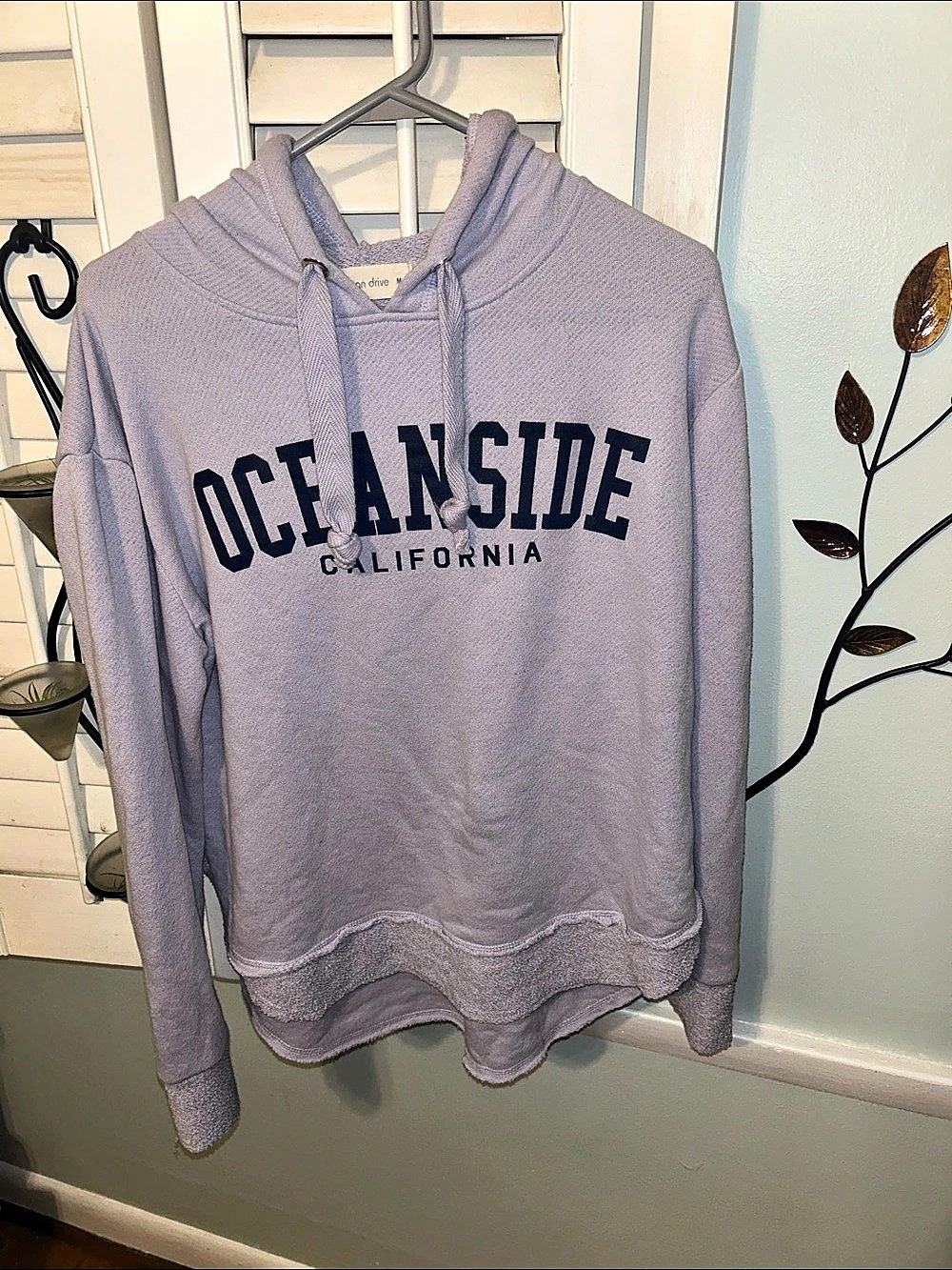 Ocean Drive Oceanside California Graphic Hoodie Purple Medium